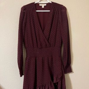 MICHAEL Michael Kors Julia Dress. Ruby Red in color.